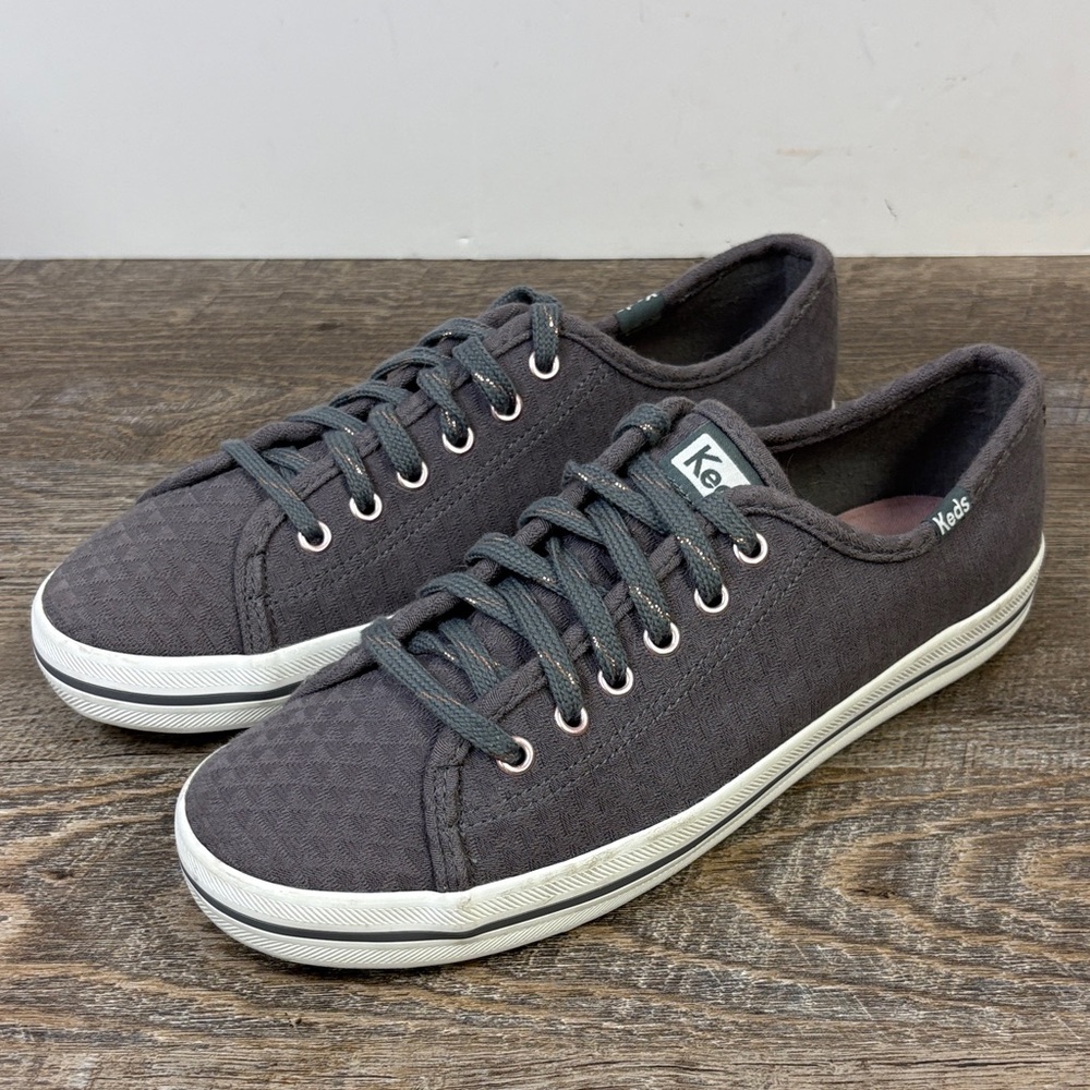 Keds Gray Lace-Up Sneakers WF63995 | Classic Low Top | Women’s 8.5